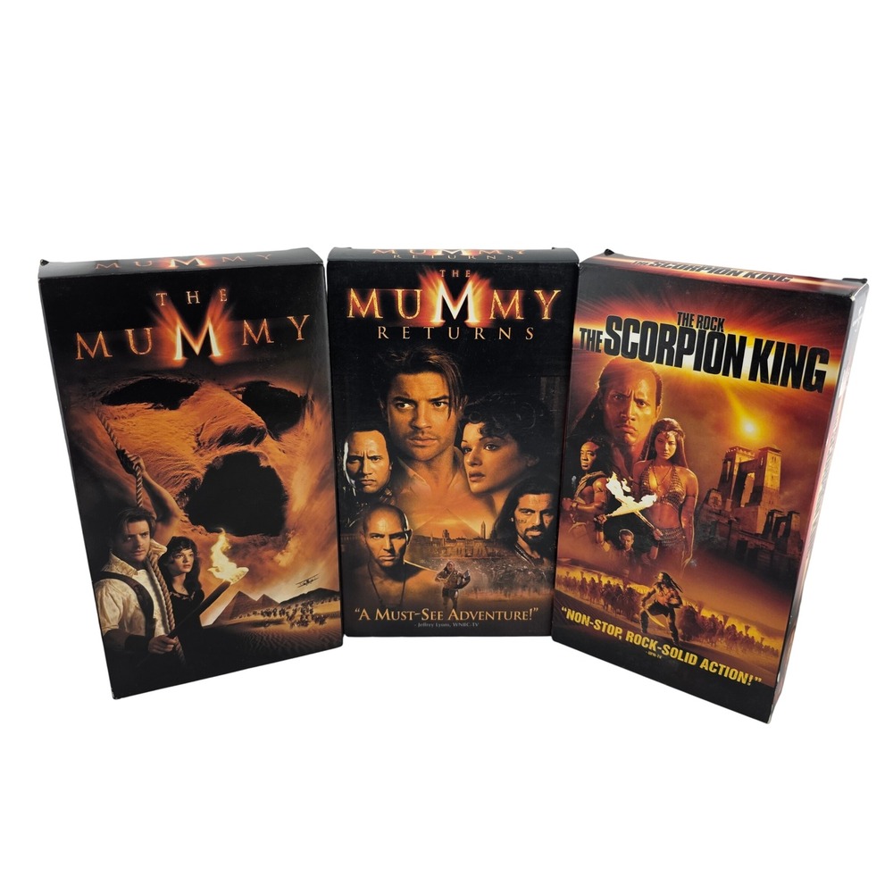 The Mummy Trilogy VHS Set Mummy Returns Scorpion King Brendan Fraser‎ GOOD Egypt